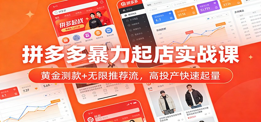 图片[1]-拼多多暴力起店实战课：黄金测款+无限推荐流，高投产快速起量_生财有道创业网-生财有道