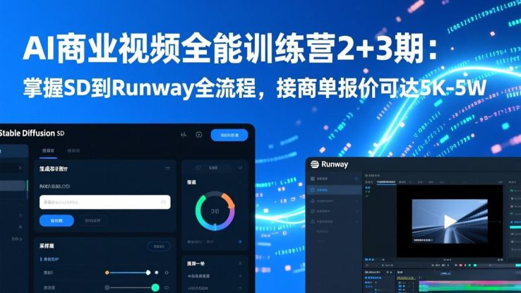 （17235期）AI商业视频全能训练营2+3期：掌握SD到Runway全流程，接商单报价可达5K-5W_生财有道创业项目网
