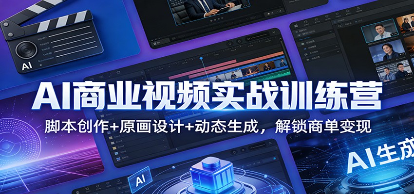 图片[1]-AI商业视频实战训练营：脚本创作+原画设计+动态生成，解锁商单变现_生财有道创业网-生财有道
