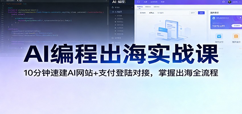 图片[1]-AI编程出海实战课：10分钟速建AI网站+支付登陆对接，掌握出海全流程_生财有道创业网-生财有道
