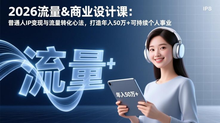 （17246期）2026流量&商业设计课：普通人IP变现与流量转化心法，打造年入50万+可持续个人事业_生财有道创业项目网
