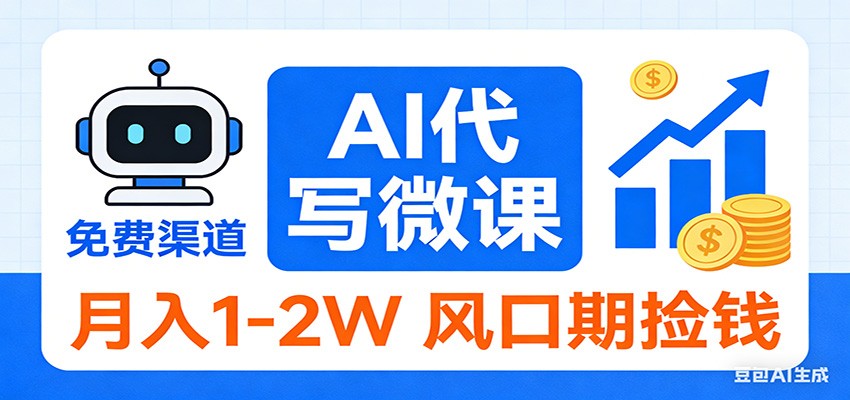 图片[1]-2026告别打工！AI 代写微课，提供免费渠道，月入 1-2W 风口期捡钱_生财有道创业网-生财有道