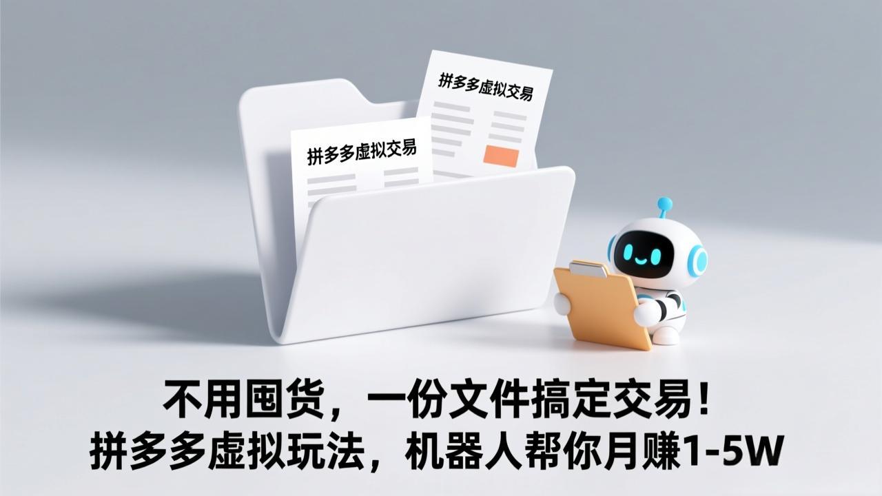 图片[1]-（17265期）不用囤货，一份文件搞定交易！拼多多虚拟玩法，机器人帮你月赚 1-5W_生财有道创业项目网-生财有道