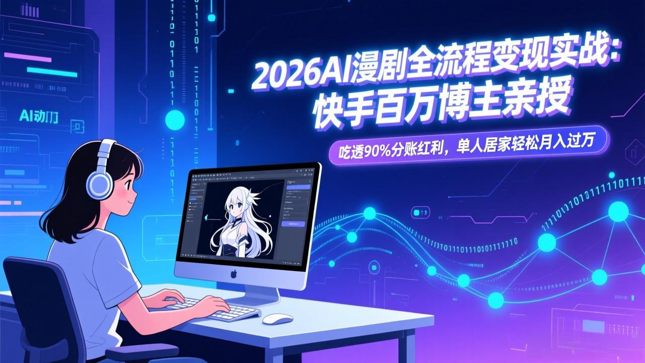 图片[1]-（17266期）2026AI漫剧全流程变现实战：快手百万博主亲授，吃透90%分账红利，单人居家轻松月入过万_生财有道创业项目网-生财有道