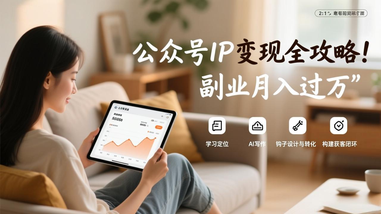 图片[1]-（17275期）公众号IP变现全攻略，学习定位、AI写作、钩子设计与转化，构建获客闭环，副业月入过万_生财有道创业项目网-生财有道