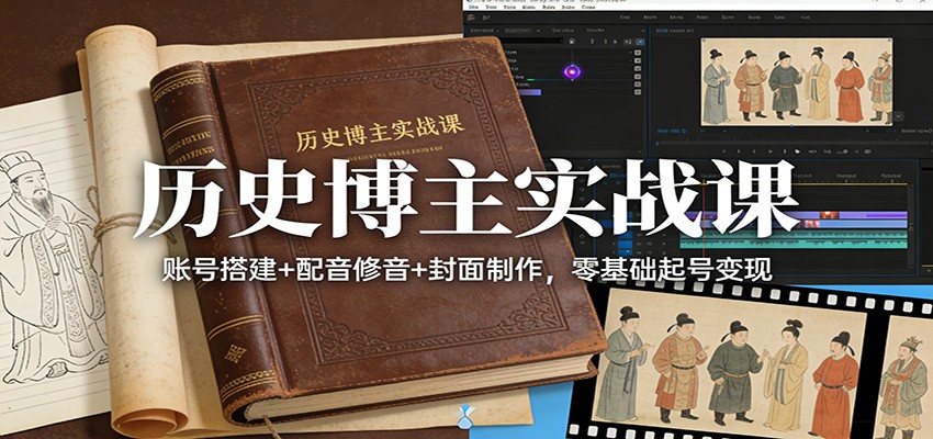 图片[1]-历史博主实战课：账号搭建+配音修音+封面制作，零基础起号变现_生财有道创业网-生财有道
