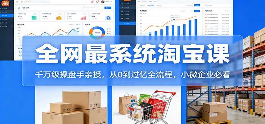 图片[1]-淘宝天猫系统课：千万级操盘手亲授，从0到过亿全流程，小微企业必看_生财有道创业网-生财有道