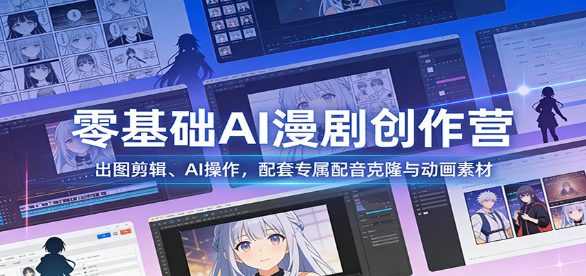 图片[1]-零基础AI漫剧创作营：出图剪辑、AI操作，配套专属配音克隆与动画素材_生财有道创业网-生财有道