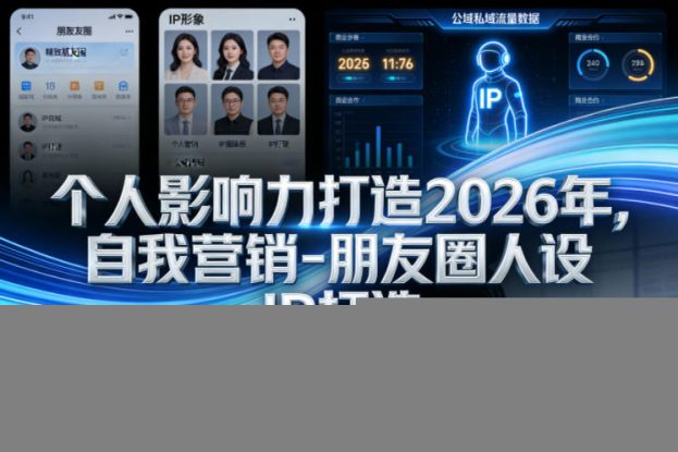 个人影响力打造2026年，自我营销-朋友圈人设-IP打造-公域私域-商业闭环——生财有道创业项目网