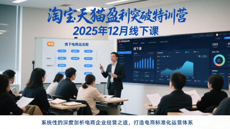 淘宝天猫盈利突破特训营25年12月线下课，系统性的深度剖析电商企业经营之道，打造电商标准化运营体系——生财有道创业项目网