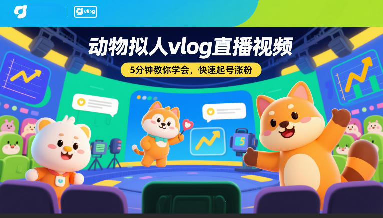图片[1]-动物拟人vlog直播视频，5分钟教你学会，快速起号涨粉——生财有道创业项目网-生财有道