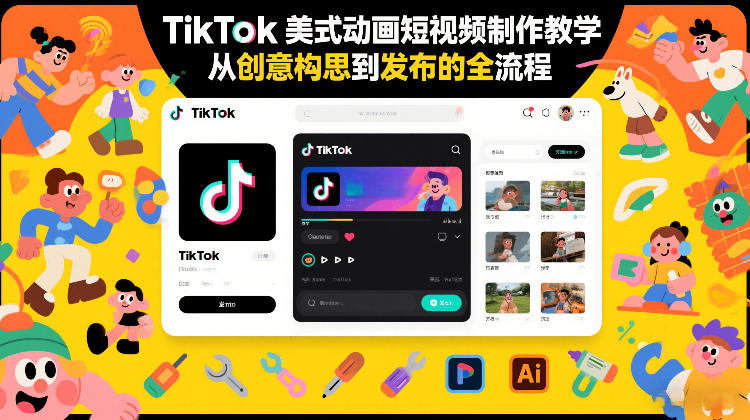 图片[1]-TikTok美式动画短视频制作教学，从创意构思到发布的全流程——生财有道创业项目网-生财有道