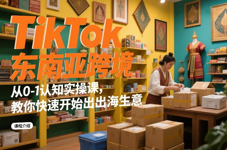 图片[1]-TikTok东南亚跨境从0-1认知实操课，教你快速开始出海生意——生财有道创业项目网-生财有道
