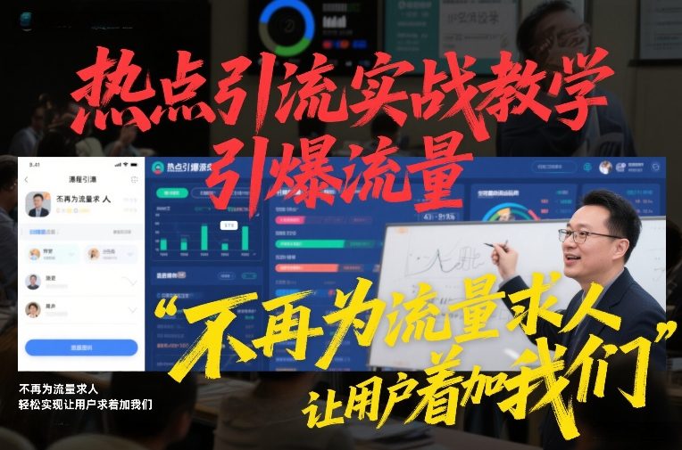 图片[1]-热点引流实战教学，引爆流量，不再为流量求人，轻松实现让用户求着加我们——生财有道创业项目网-生财有道