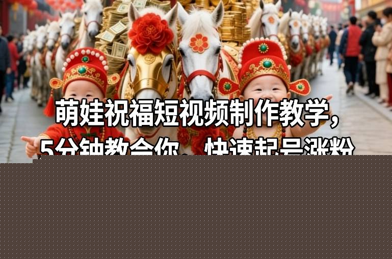 图片[1]-萌娃祝福短视频制作教学，5分钟教会你，快速起号涨粉——生财有道创业项目网-生财有道