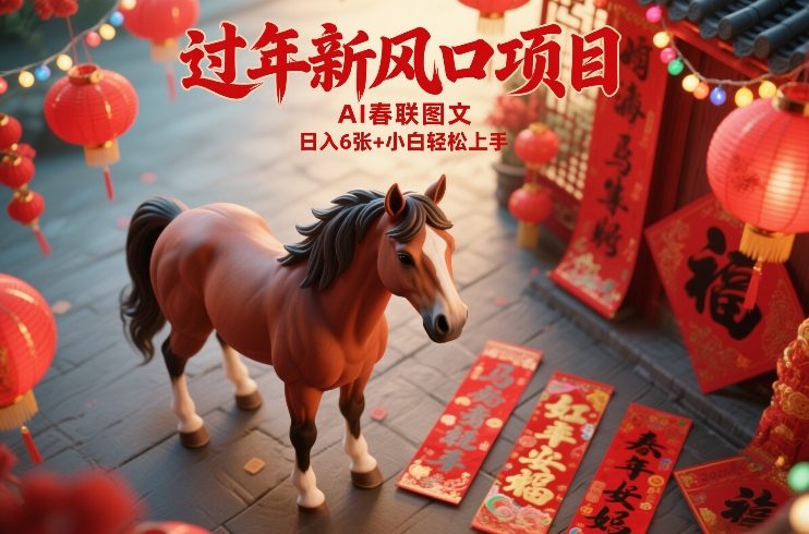 图片[1]-过年新风口项目，用ai春联图文，日入6张+小白轻松上手【揭秘】——生财有道创业项目网-生财有道