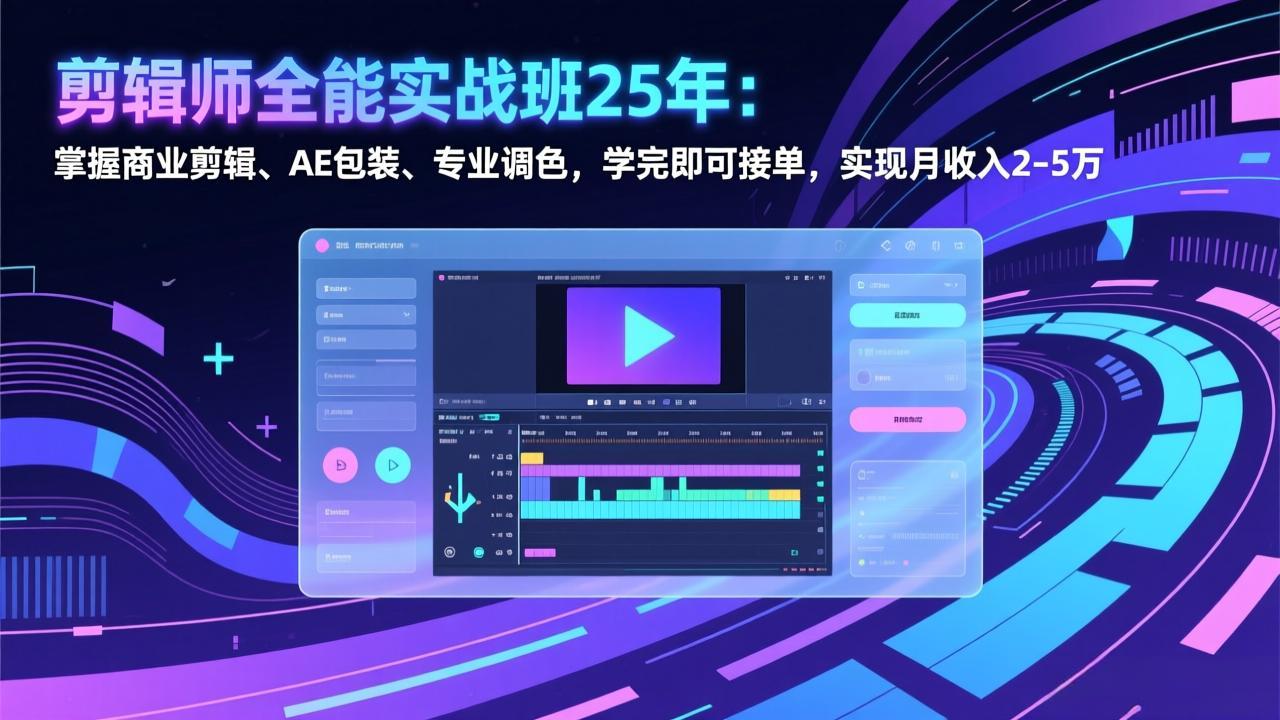图片[1]-（17294期）剪辑师全能实战班25年：掌握商业剪辑、AE包装、专业调色，学完即可接单，实现月收入2-5万_生财有道创业项目网-生财有道