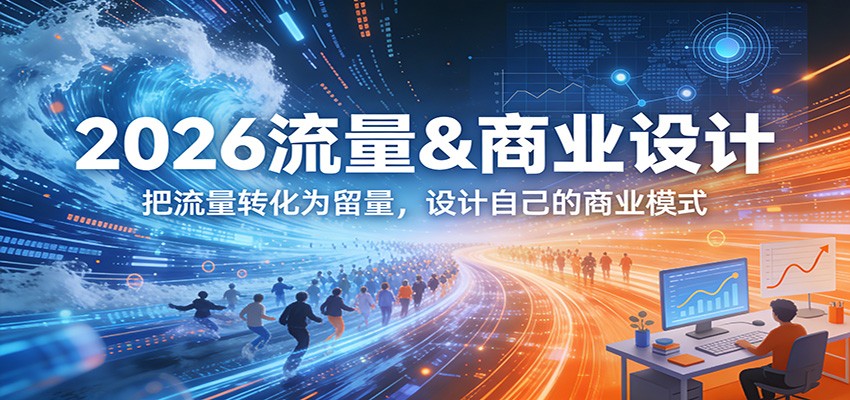 图片[1]-2026流量&商业设计，把流量转化为留量，设计自己的商业模式_生财有道创业网-生财有道