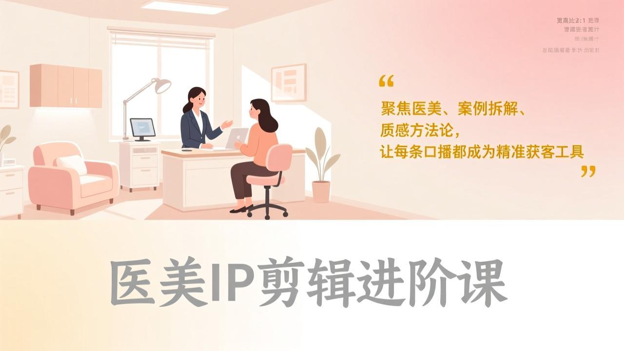 图片[1]-（17303期）医美IP剪辑进阶课，聚焦医美、案例拆解、质感方法论，让每条口播都成为精准获客工具_生财有道创业项目网-生财有道