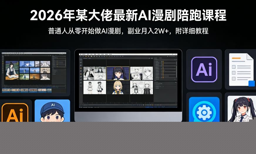 图片[1]-26年某大佬最新Ai漫剧陪跑课程，普通人从零开始做AI漫剧，副业月入2W+——生财有道创业项目网-生财有道