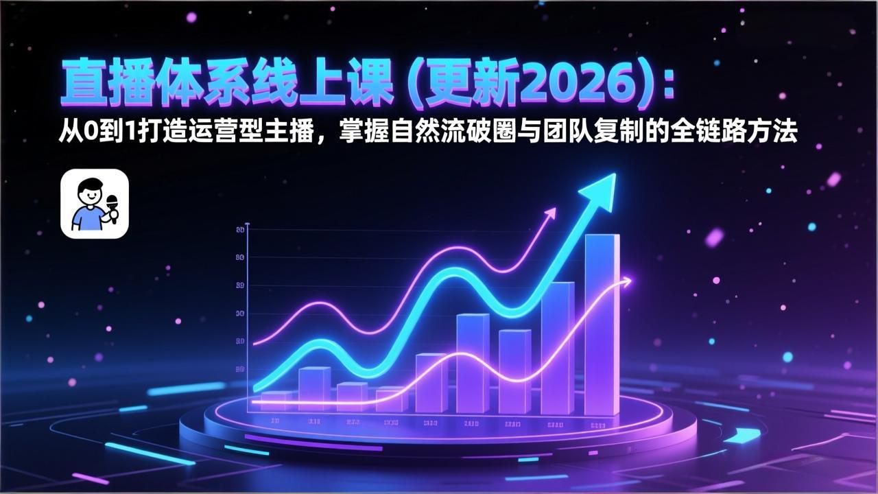 图片[1]-（17301期）直播体系线上课(更新2026)：从0到1打造运营型主播，掌握自然流破圈与团队复制的全链路方法_生财有道创业项目网-生财有道