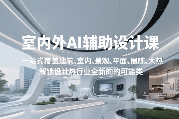 室内外AI设计课，一站式覆盖建筑、室内、景观、平面、展陈五大热门品类，解锁设计行业的全新可能——生财有道创业项目网