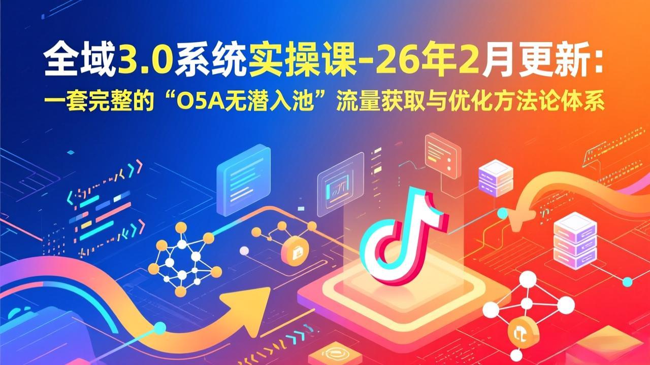 图片[1]-（17364期）全域3.0系统实操课-26年2月更新：一套完整的“O5A无潜入池”流量获取与优化方法论体系_生财有道创业项目网-生财有道