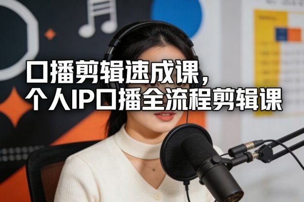 口播剪辑速成课，个人IP口播全流程剪辑课——生财有道创业项目网
