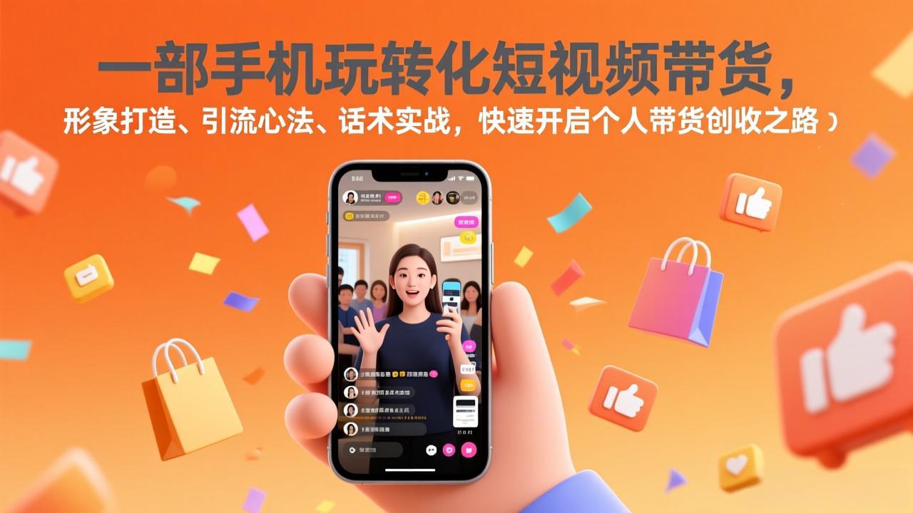 图片[1]-（17356期）一部手机玩转化短视频带货，形象打造、引流心法、话术实战，快速开启个人带货创收之路_生财有道创业项目网-生财有道