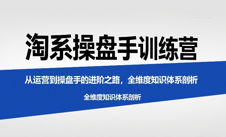 图片[1]-淘系操盘手训练营，​从运营到操盘手的进阶之路，全维度知识体系剖析（更新）——生财有道创业项目网-生财有道