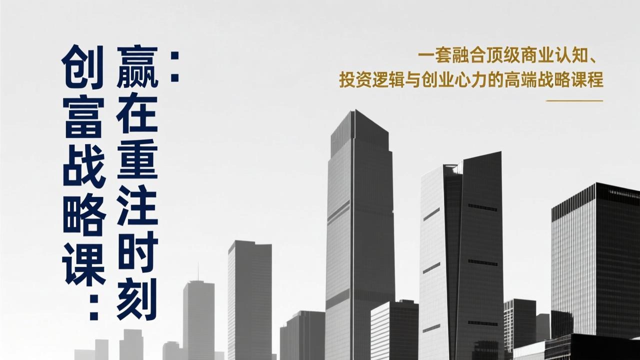 图片[1]-（17337期）《创富战略课：赢在重注时刻》一套融合顶级商业认知、投资逻辑与创业心力的高端战略课程_生财有道创业项目网-生财有道