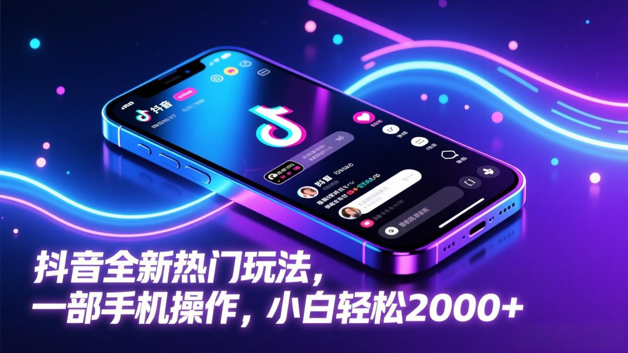 图片[1]-（17328期）抖音全新热门玩法，一部手机操作，小白轻松2000+_生财有道创业项目网-生财有道