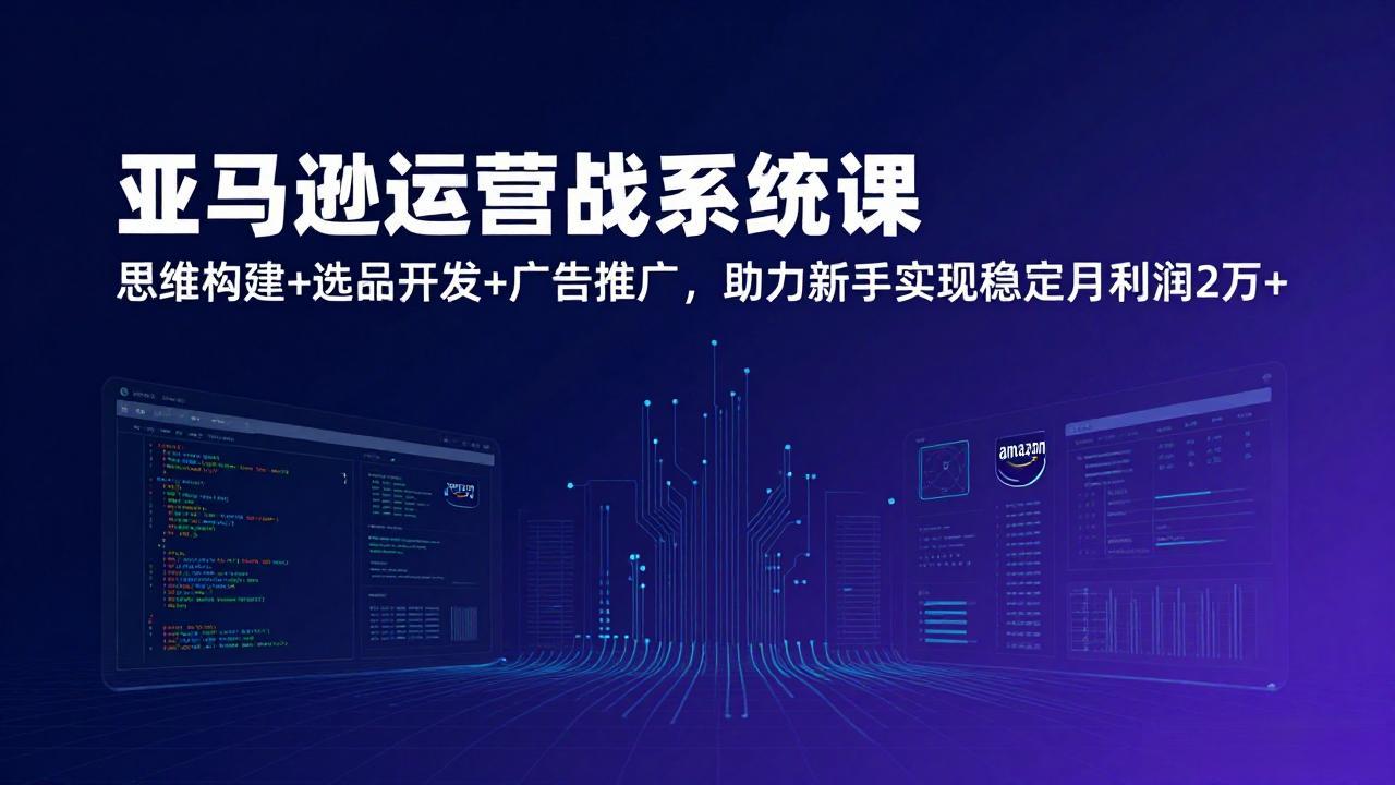 图片[1]-（17311期）亚马逊运营实战系统课，思维构建+选品开发+广告推广，助力新手实现稳定月利润2万+（更新）_生财有道创业项目网-生财有道