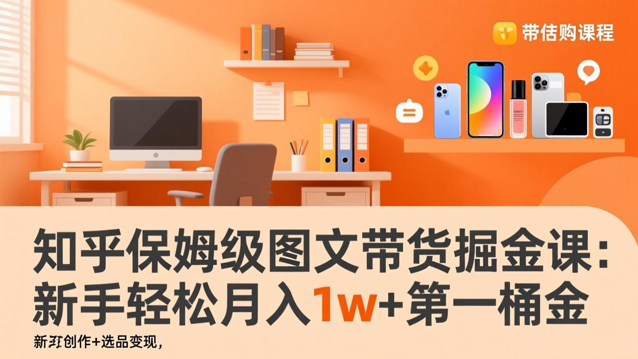 图片[1]-（17353期）知乎保姆级图文带货掘金课：账号打造+爆文创作+选品变现，新手轻松月入1w+第一桶金_生财有道创业项目网-生财有道
