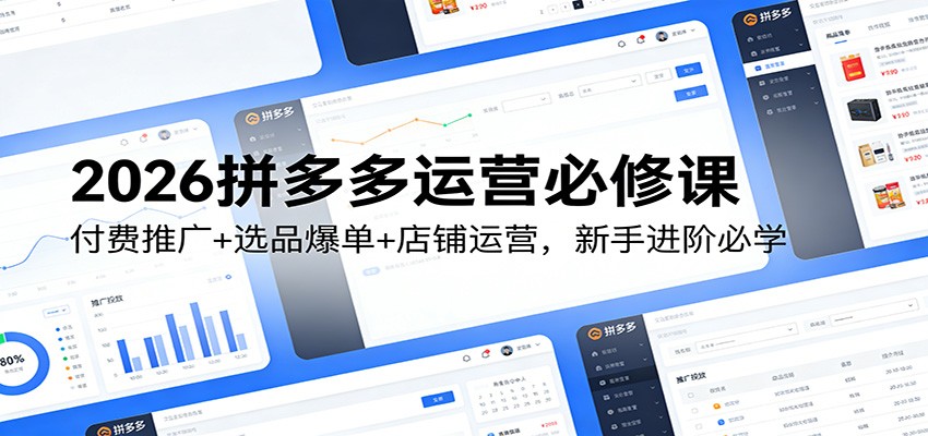 图片[1]-2026拼多多运营必修课：付费推广+选品爆单+店铺运营，新手进阶必学_生财有道创业网-生财有道
