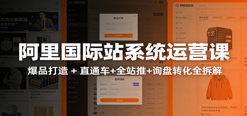 图片[1]-阿里国际站运营实战课：从店铺布局到TOP10旺铺，数据化运营，推广全攻略_生财有道创业网-生财有道