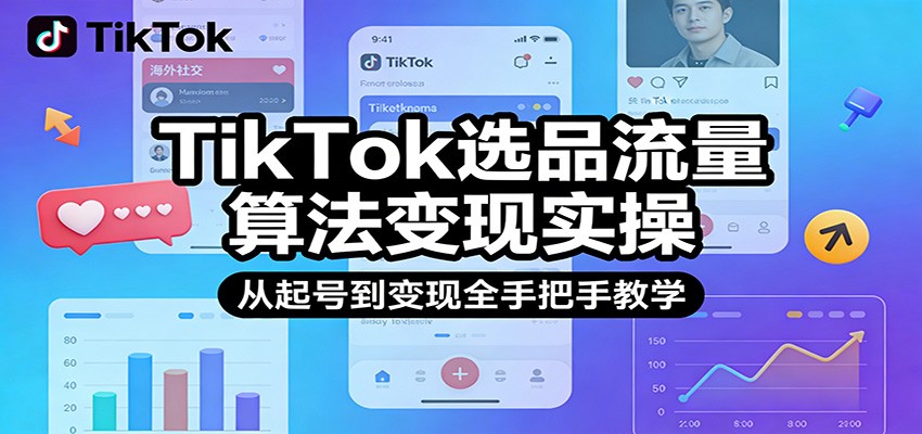 图片[1]-TikTok选品流量算法变现实操，从起号到变现全手把手教学_生财有道创业网-生财有道