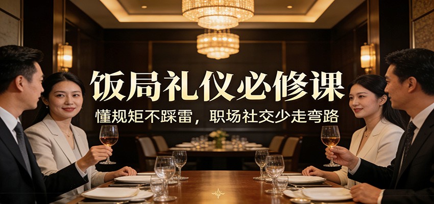 图片[1]-公众号收费文章：《饭局礼仪必修课：懂规矩不踩雷，职场社交少走弯路》_生财有道创业网-生财有道