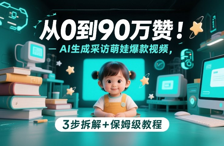 图片[1]-从0到90万赞：AI生成采访萌娃爆款视频，3步拆解+保姆级教程——生财有道创业项目网-生财有道