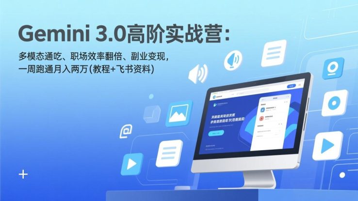 （17386期）Gemini 3.0高阶实战营：多模态通吃、职场效率翻倍、副业变现，一周跑通月入两万(教程+飞书资料)_生财有道创业项目网