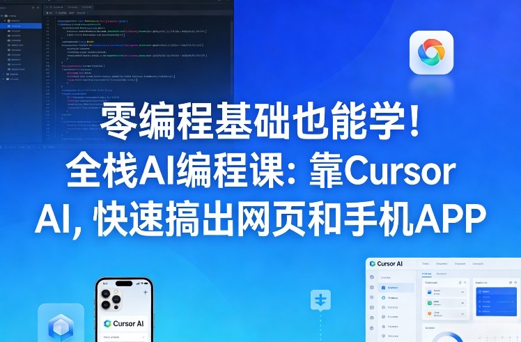 图片[1]-零编程基础也能学！全栈AI编程课：靠Cursor AI，快速搞出网页和手机APP——生财有道创业项目网-生财有道