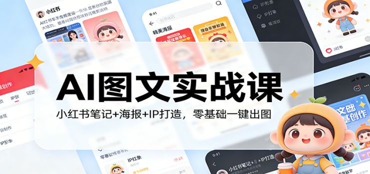 AI图文实战课：小红书笔记+海报+IP打造，零基础一键出图_生财有道创业网