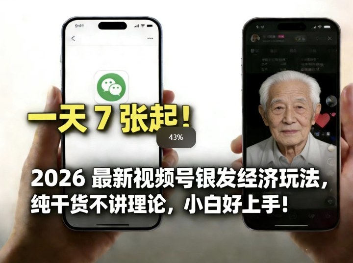图片[1]-2026最新视频号银发经济玩法，轻松每天7张起，小白也可做——生财有道创业项目网-生财有道