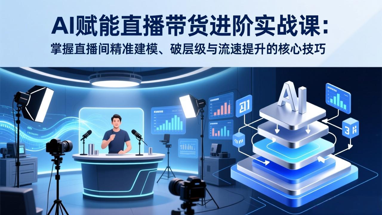 图片[1]-（17405期）AI赋能直播带货进阶实战课：掌握直播间精准建模、破层级与流速提升的核心技巧_生财有道创业项目网-生财有道