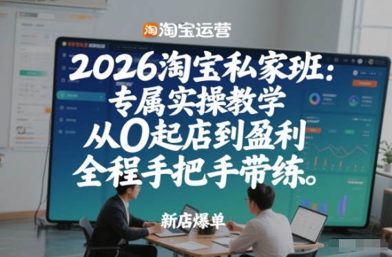 2026淘宝私家班：专属实操教学，从0起店到盈利，全程手把手带练（更新）——生财有道创业项目网