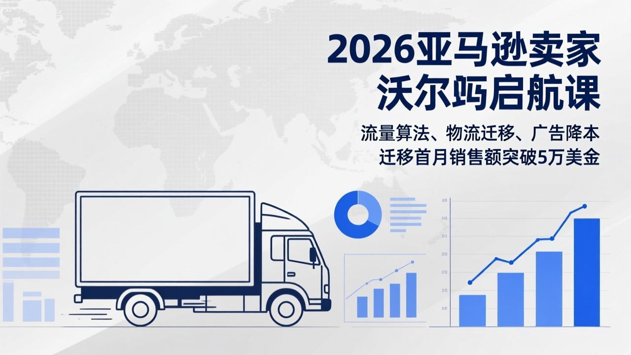 图片[1]-（17416期）2026亚马逊卖家沃尔玛启航课，流量算法、物流迁移、广告降本，迁移首月销售额突破5万美金_生财有道创业项目网-生财有道