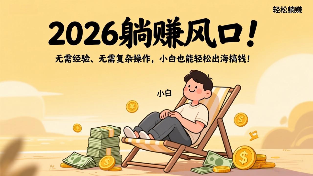 图片[1]-（17436期）2026躺赚风口！无需经验、无需复杂操作，小白也能轻松出海搞钱！_生财有道创业项目网-生财有道