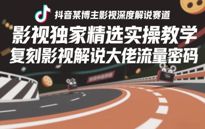 抖音某博主影视深度解说赛道，影视独家精选实操教学，复刻影视解说大佬流量密码——生财有道创业项目网