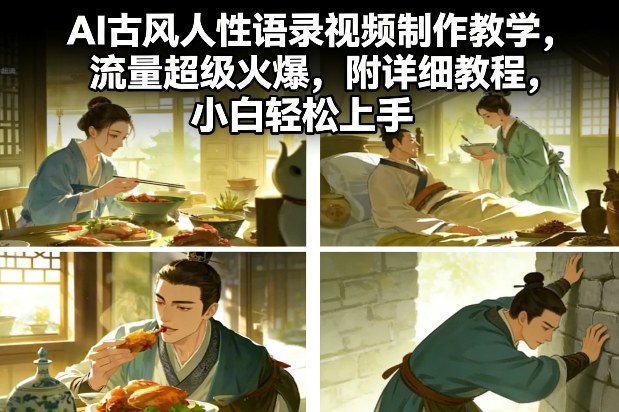 AI古风人性语录视频制作教学，流量超级火爆，附详细教程，小白轻松上手——生财有道创业项目网