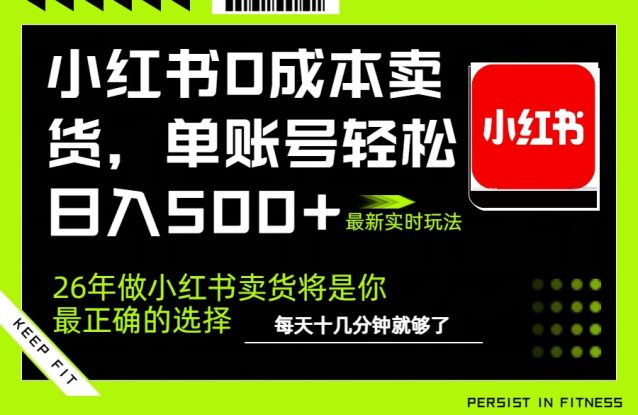 （17462期）小红书0成本AI卖货，单账号轻松日入500+，完全托管AI，可矩阵放大_生财有道创业项目网